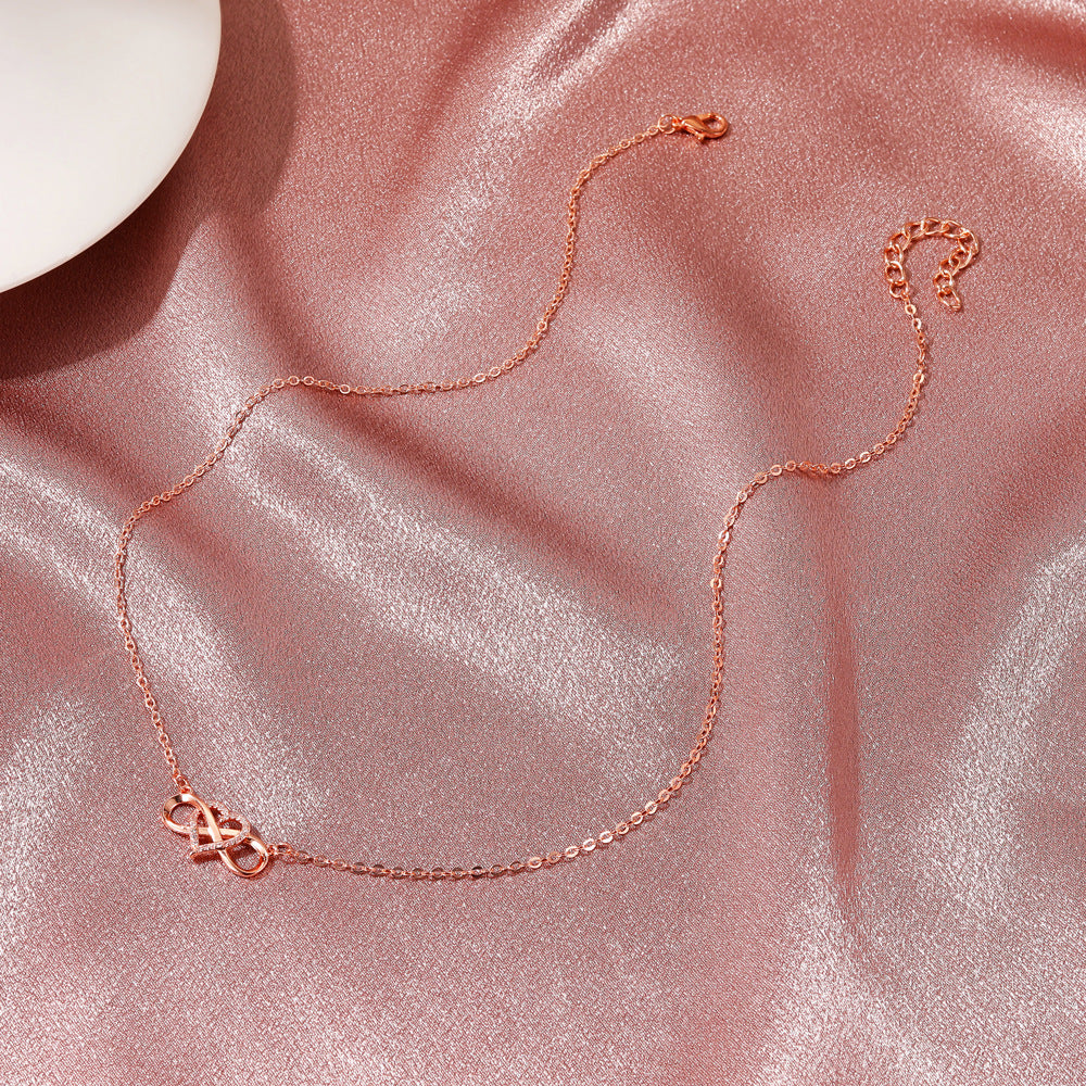 Knotted Love Necklace Cold Wind Simple 8 Heart Shaped - FASHIONKULTUR