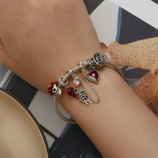Scarlet Rose DIY Bracelet Pendant Dark - FASHIONKULTUR