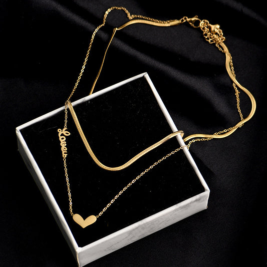 Female simple and versatile non-fading clavicle chain - FASHIONKULTUR