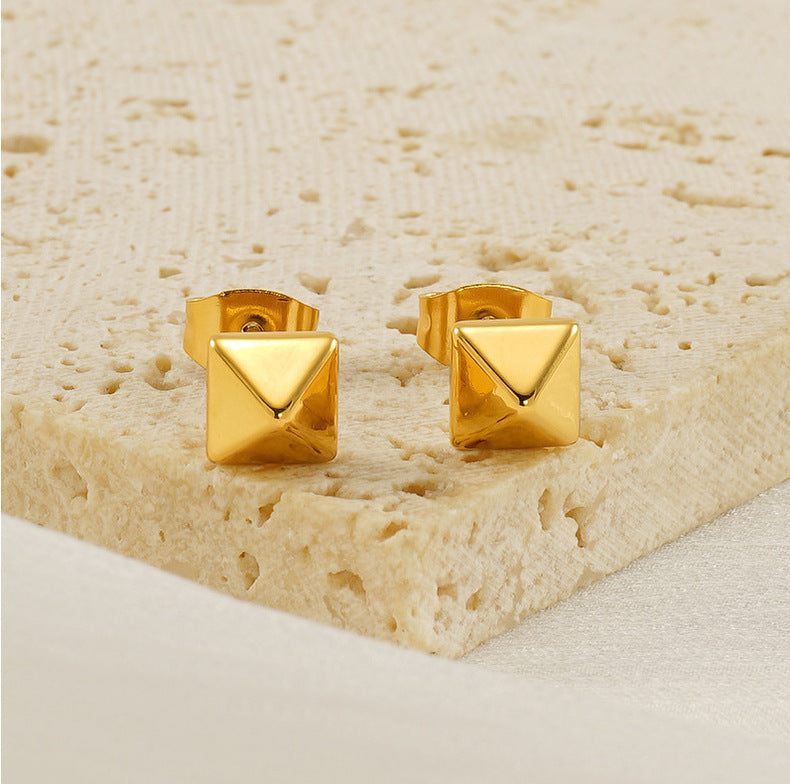 Fashion Stainless Steel Rivet Three-dimensional Stud Earrings - FASHIONKULTUR