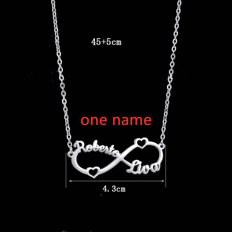 Personalized Stainless Steel Custom Name Necklace Rose Pendant - FASHIONKULTUR