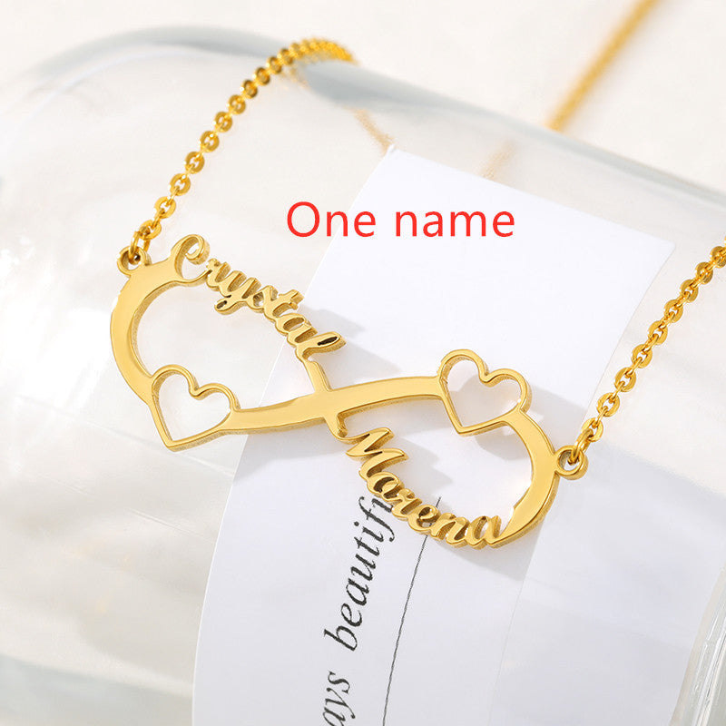 Personalized Stainless Steel Custom Name Necklace Rose Pendant - FASHIONKULTUR