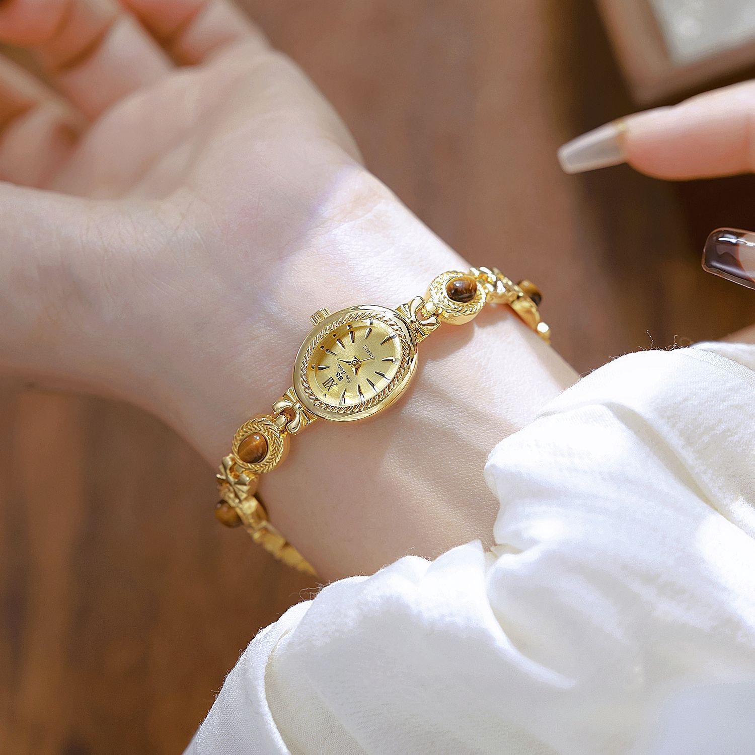 Natural Tigereye Maillard Advanced Chain Watch - FASHIONKULTUR