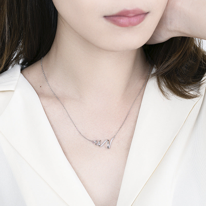 Heartbeat Necklace S925 Sterling Silver - FASHIONKULTUR
