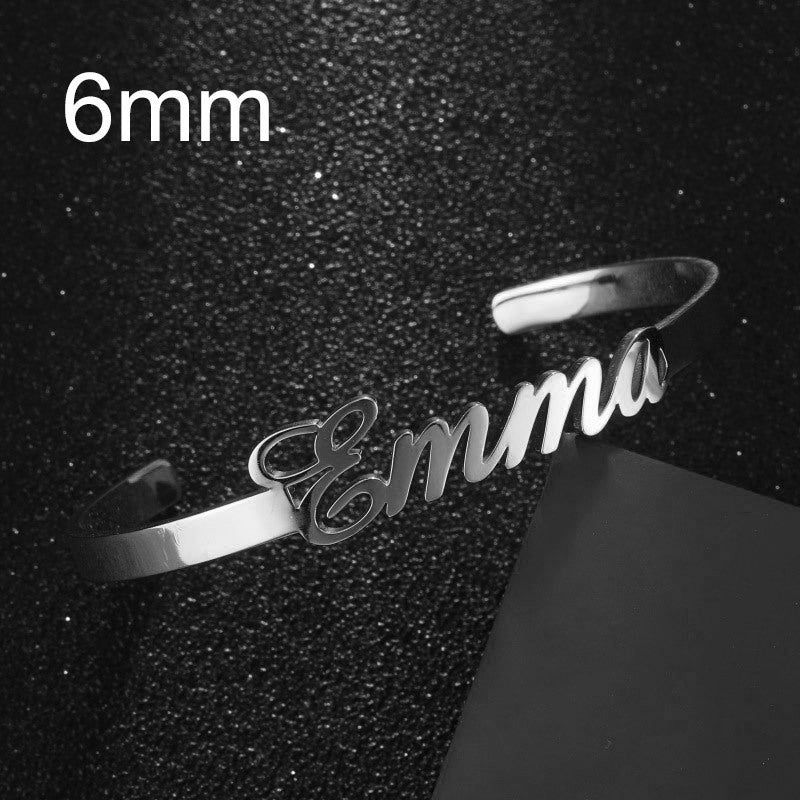 Customized Name Bracelet Personalized Custom Bangles Stainless Steel Jewelry - FASHIONKULTUR