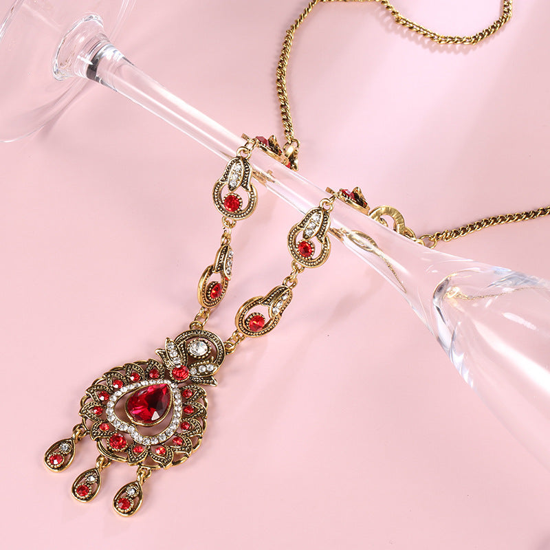 Vintage Indian Jewelry Necklace Earrings Eyebrow Pendant - FASHIONKULTUR