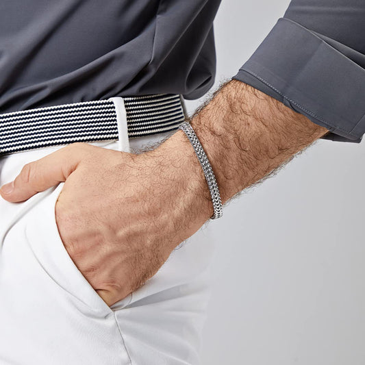 Simple Cuban Stainless Steel Detachable Three-section Magnet Bracelet - FASHIONKULTUR