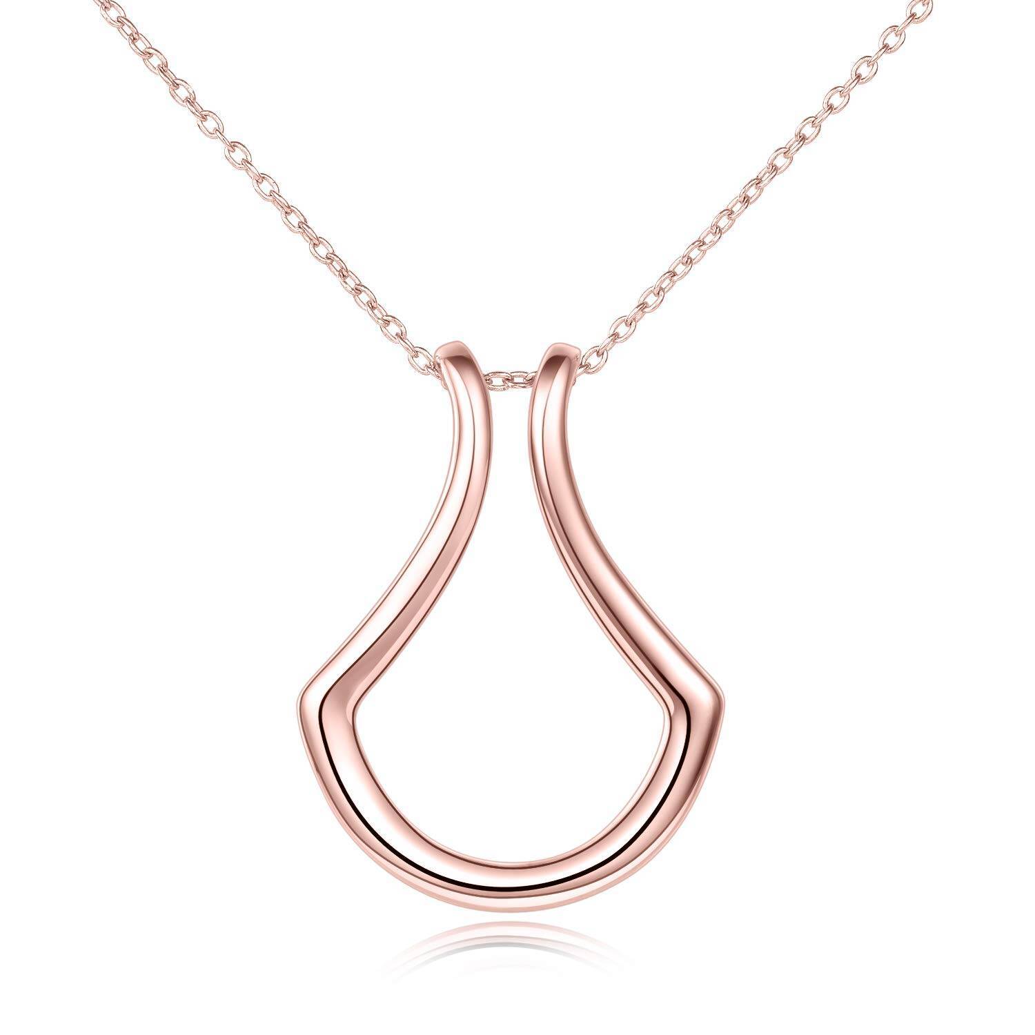Sterling Silver Ring Holder Necklace Pendant Jewelry for Women - FASHIONKULTUR