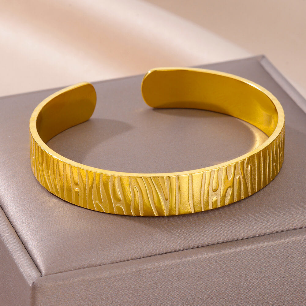 Simple Stainless Steel Opening Bracelet Female Ins Temperament Beating Pattern Irregular - FASHIONKULTUR