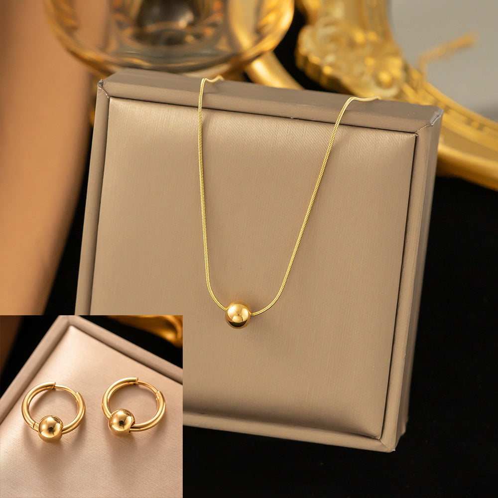 Stainless Steel Necklace Earrings Women's Jewelry Suit - FASHIONKULTUR