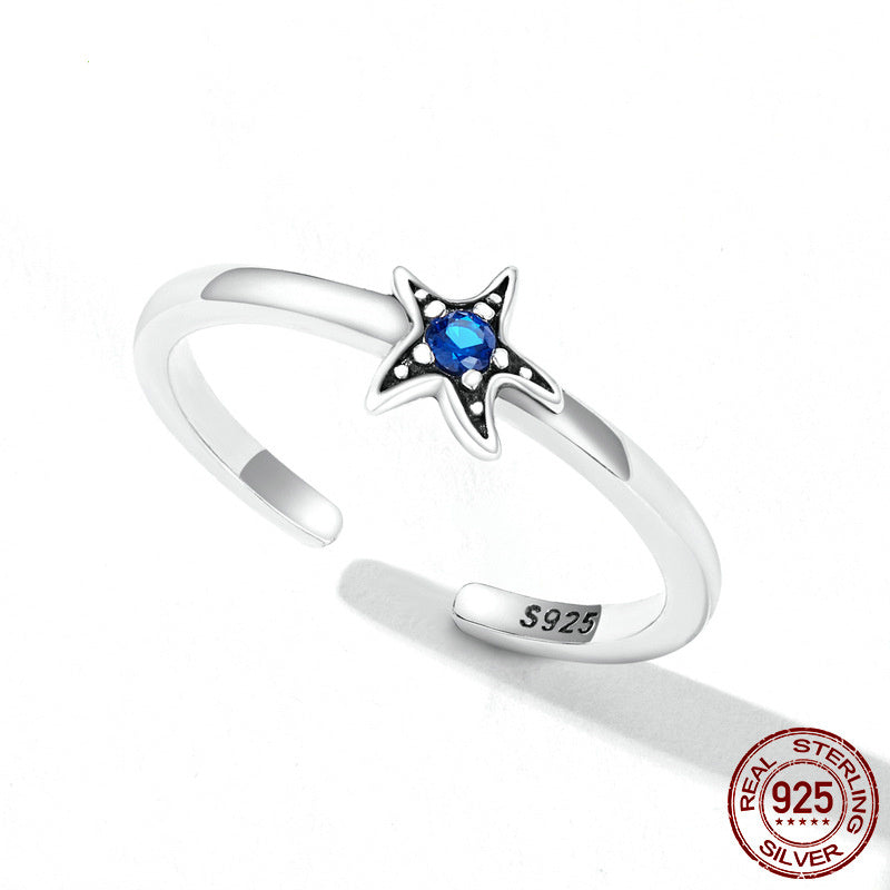 Delicate Starfish Ring With Diamonds - FASHIONKULTUR