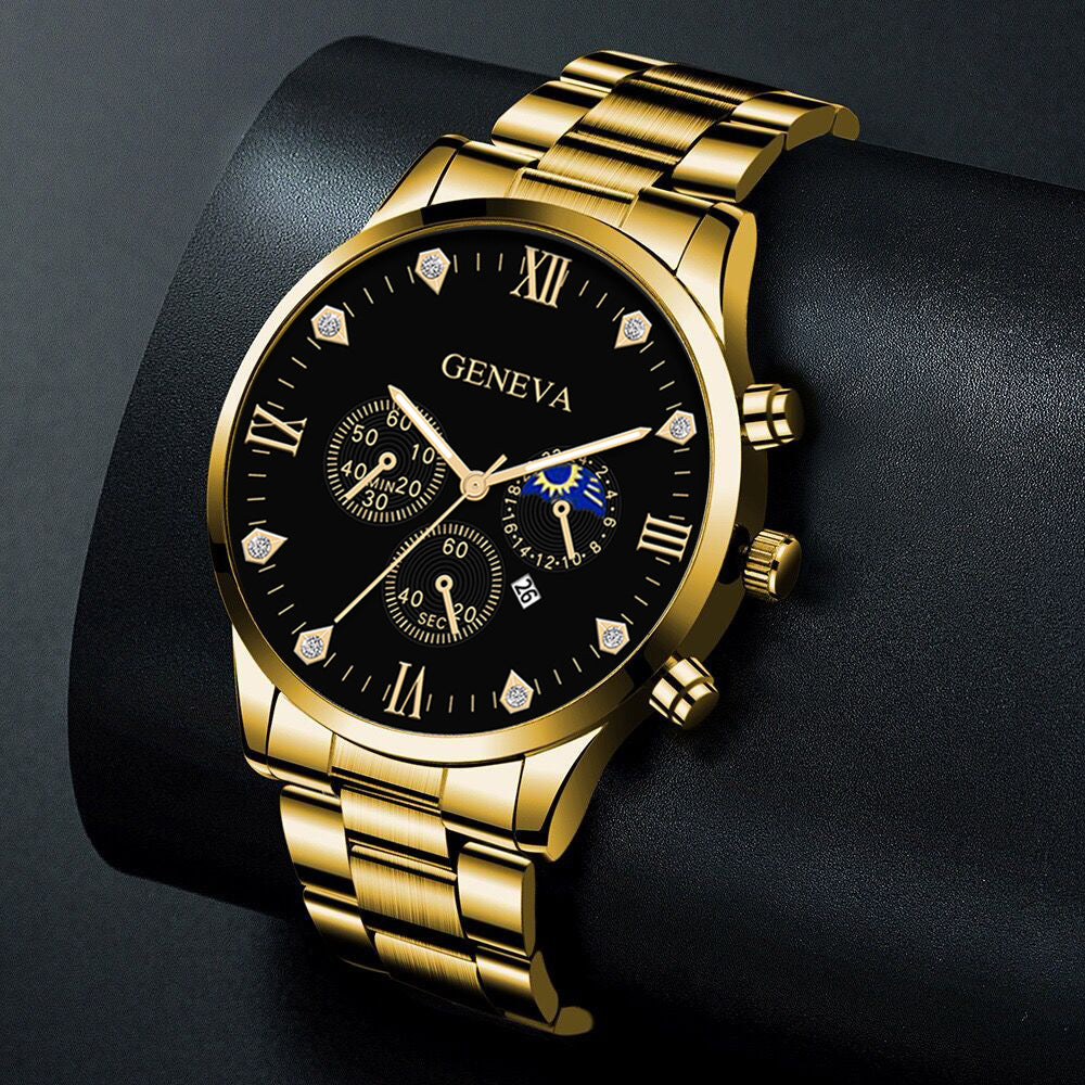 Fashion Business Men's Steel Belt Watch Band Bracelet - FASHIONKULTUR
