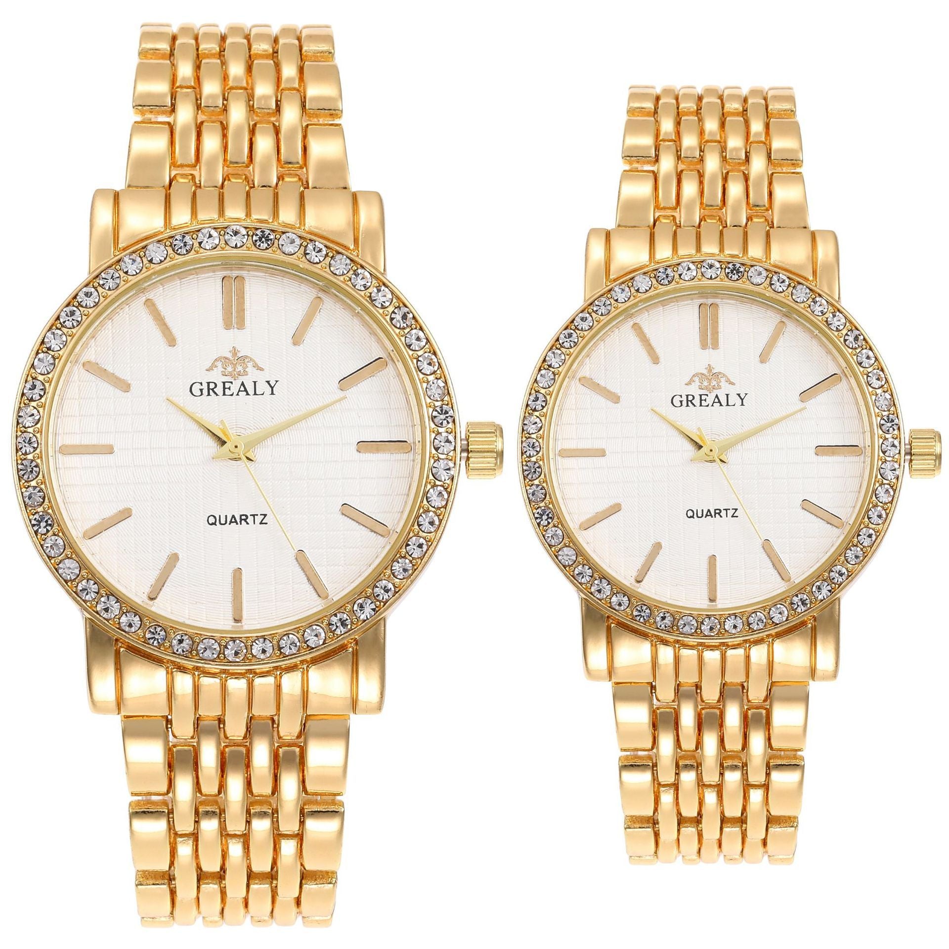 Men's And Women's Simple Casual Quartz Watch With Steel Strap And Diamond - FASHIONKULTUR