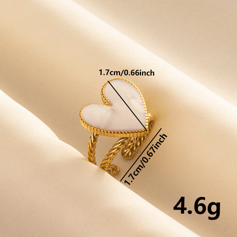 304 Stainless Steel French Retro Love Oil Dripping Ring Special-interest Design - FASHIONKULTUR