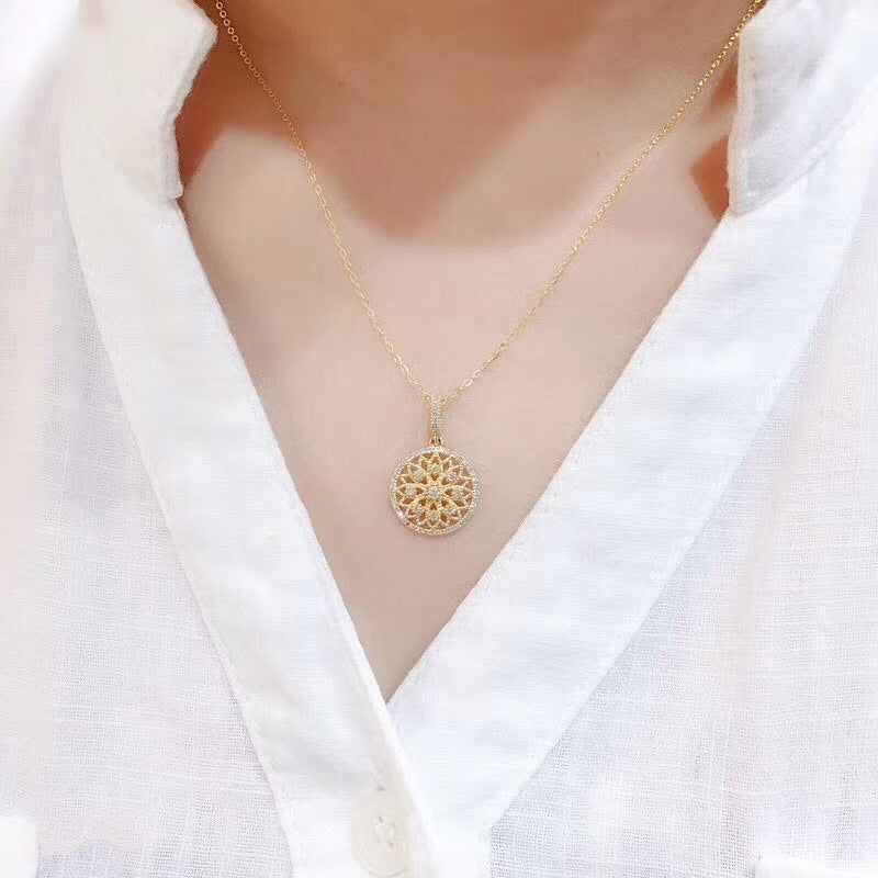 18K Gold Plated Simulation Diamond Female Pendant - FASHIONKULTUR