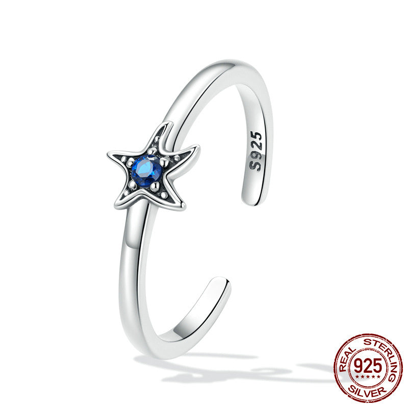 Delicate Starfish Ring With Diamonds - FASHIONKULTUR