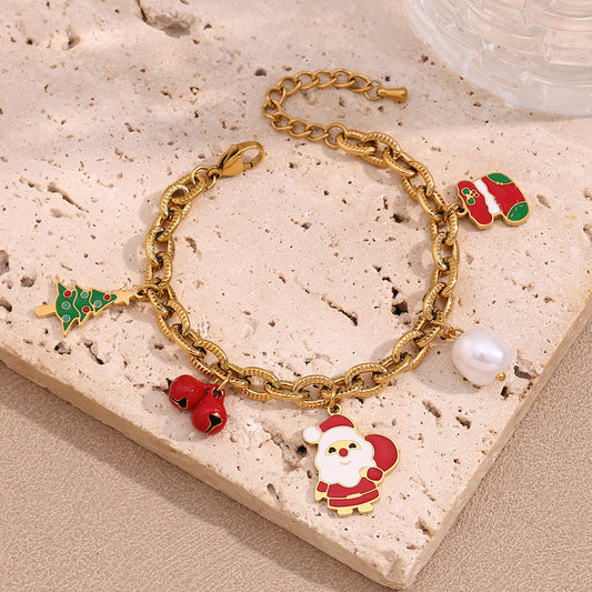 O-shaped Chain Cute Cartoon Santa Claus Socks Bracelet - FASHIONKULTUR