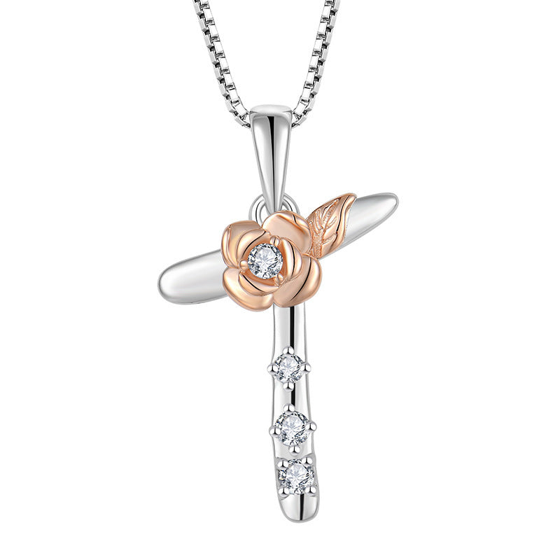 925 Sterling Silver Necklace Jewellery Female Collarbone Chain Hundred With English 26 Letters Zircon Pendant - FASHIONKULTUR