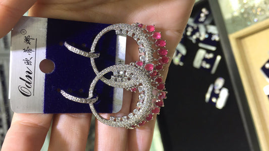 Luxury Diamond Earrings Micro-inlaid Zircon Large Circle Tassel Earrings - FASHIONKULTUR