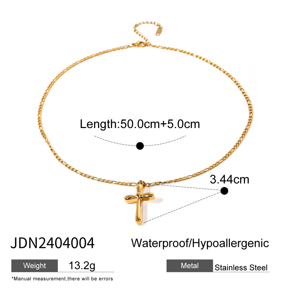 18K Gold Stainless Steel Cross Shelf Necklace Niche High-grade Simple - FASHIONKULTUR