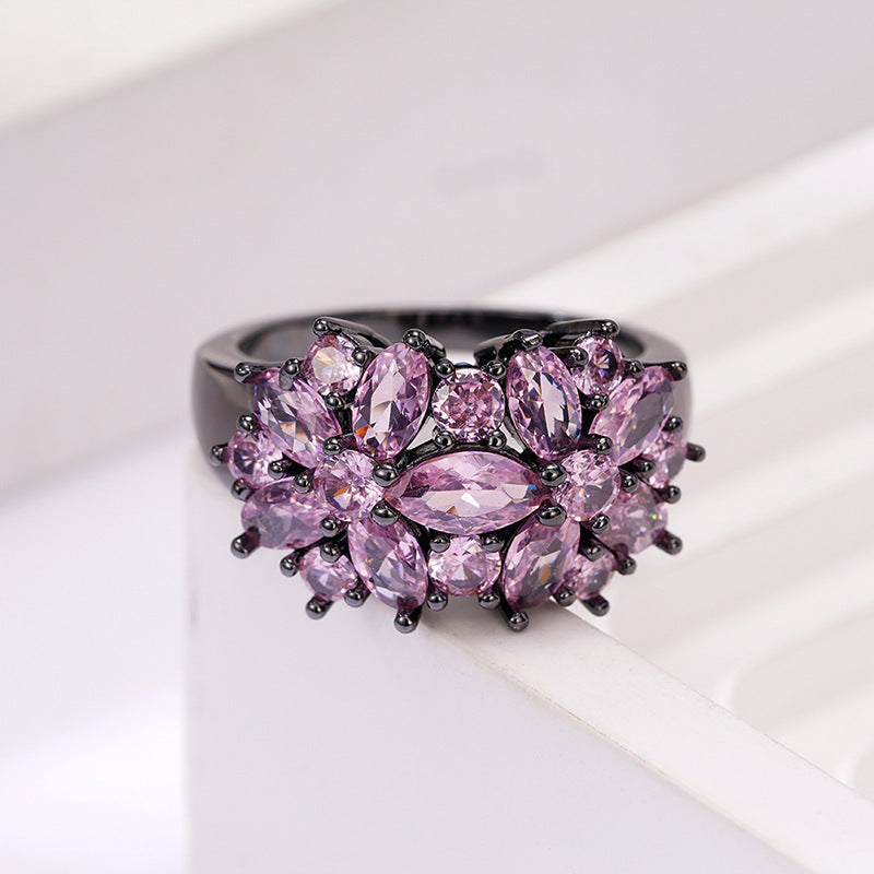 Geometric Design Flower Ring For Women - FASHIONKULTUR