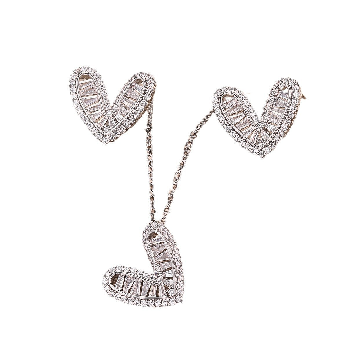 Women's Heart Necklace Niche Design Inlaid Zircon - FASHIONKULTUR