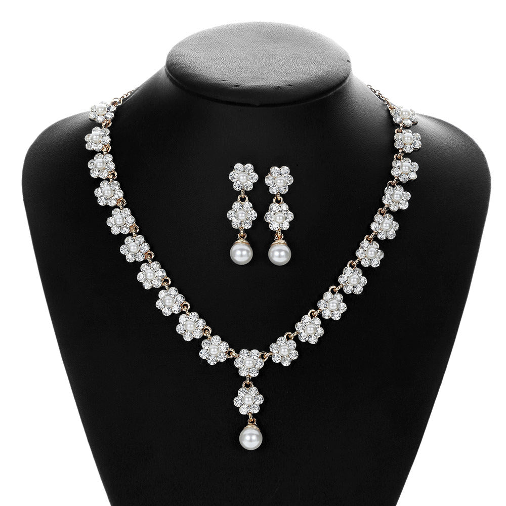 Creative Pearl Necklace Earrings Jewelry Set - FASHIONKULTUR