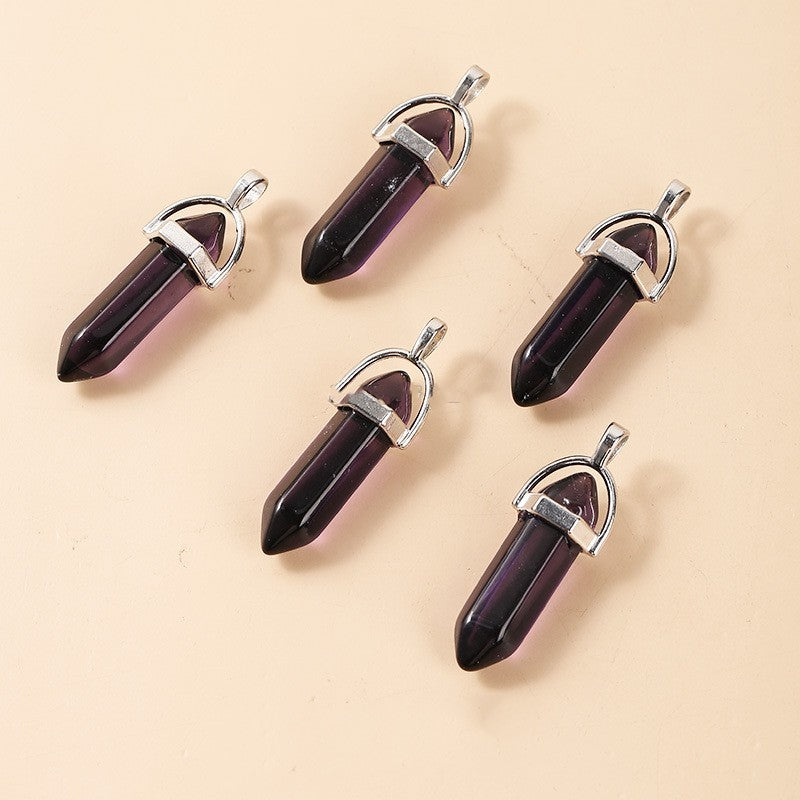 Multicolor Glass Hexagonal Column Pendant - FASHIONKULTUR