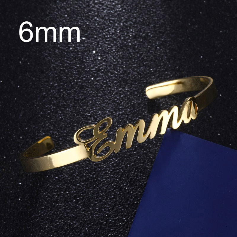 Customized Name Bracelet Personalized Custom Bangles Stainless Steel Jewelry - FASHIONKULTUR