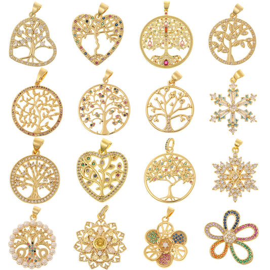Colorful Zircon Light Luxury Tree Of Life Pendant - FASHIONKULTUR
