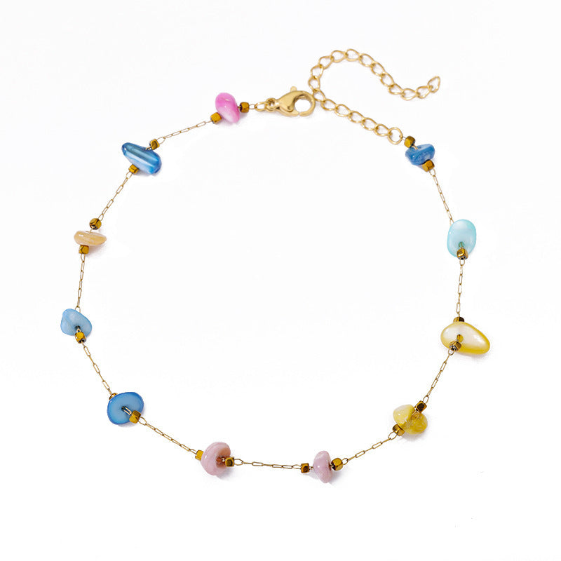 Devil's Eye Anklet Personality Combination Color Eyes Irregular Pearl - FASHIONKULTUR
