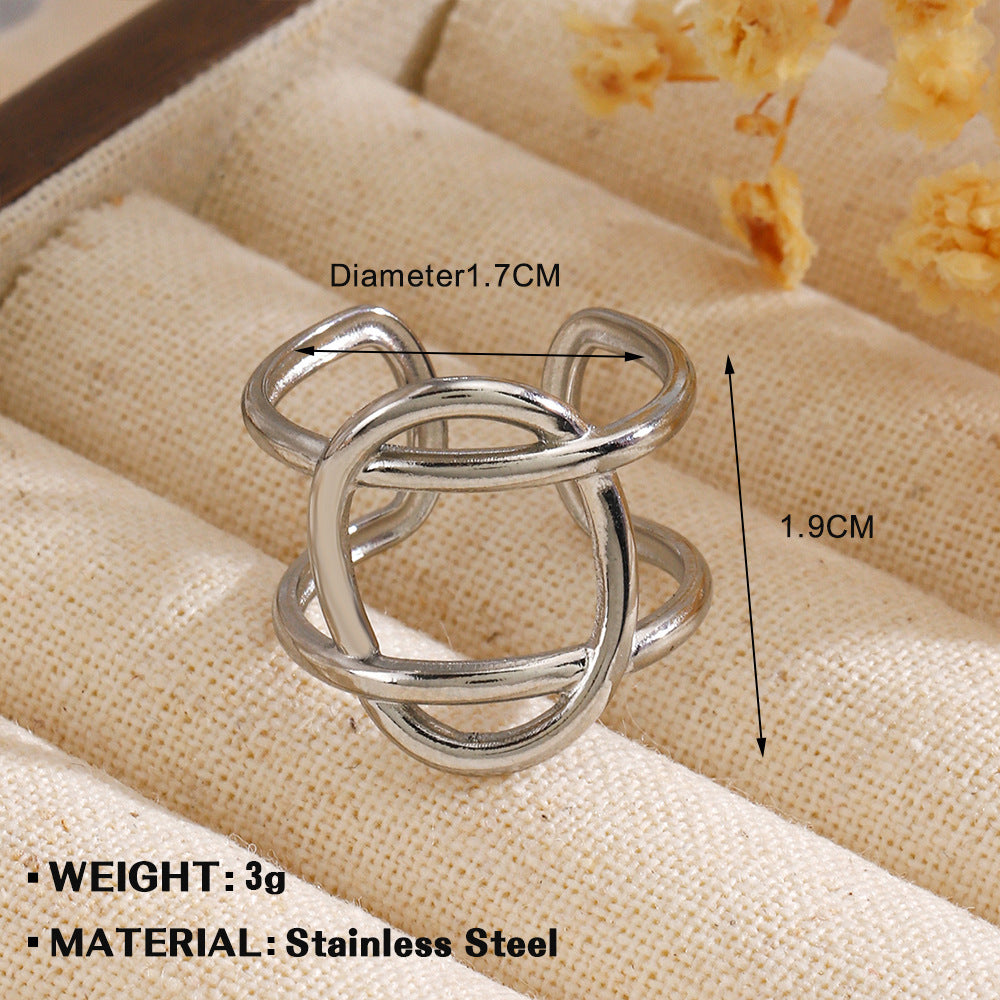 Fashion Stainless Steel Simple Heart-shaped Open Ring - FASHIONKULTUR
