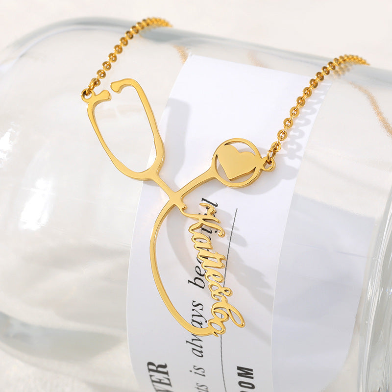 Metal stethoscope pendant - FASHIONKULTUR
