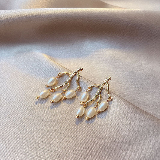 Pearl branch earrings earrings women - FASHIONKULTUR