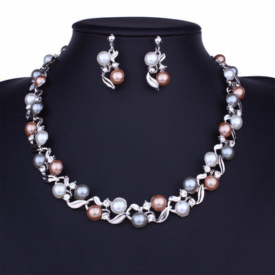 Necklace and Earrings Set Lady Temperament All-match Jewelry Set - FASHIONKULTUR
