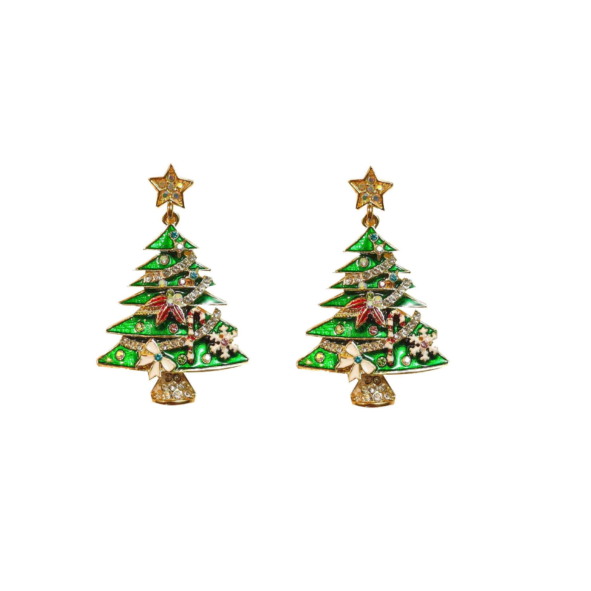 Diamond Christmas Tree Brooch Female Creative Christmas Tree Earrings - FASHIONKULTUR