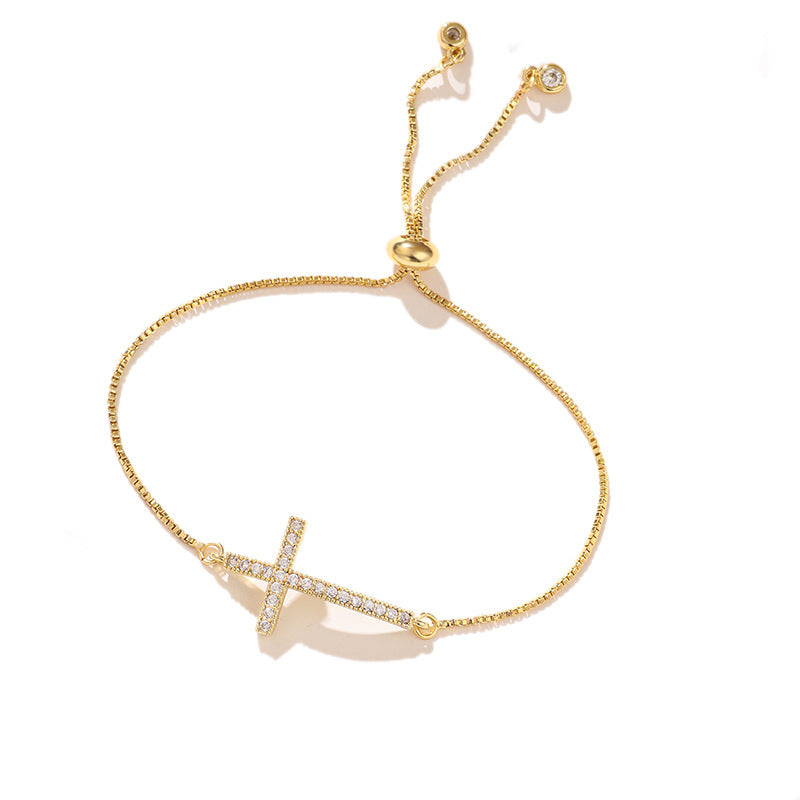 Women's Fashion Zircon Cross All-match Bracelet - FASHIONKULTUR