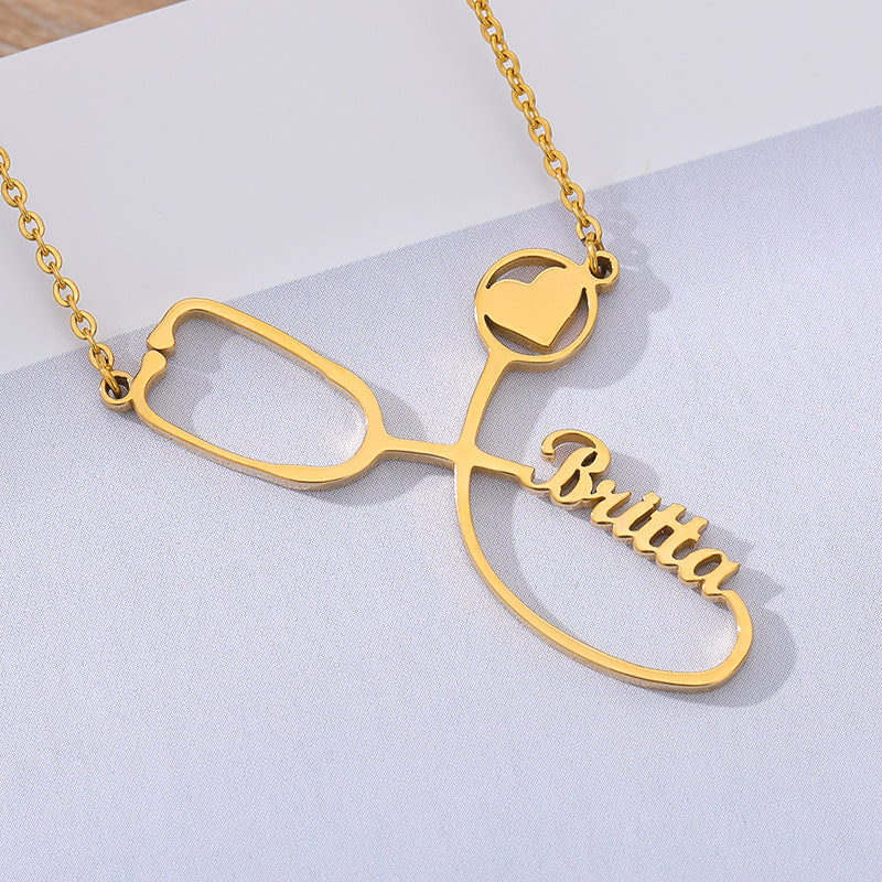 Metal stethoscope pendant - FASHIONKULTUR