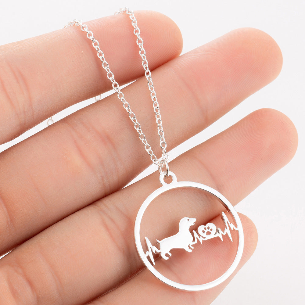 Pet Dog Footprints Paw Necklace Necklaces - FASHIONKULTUR