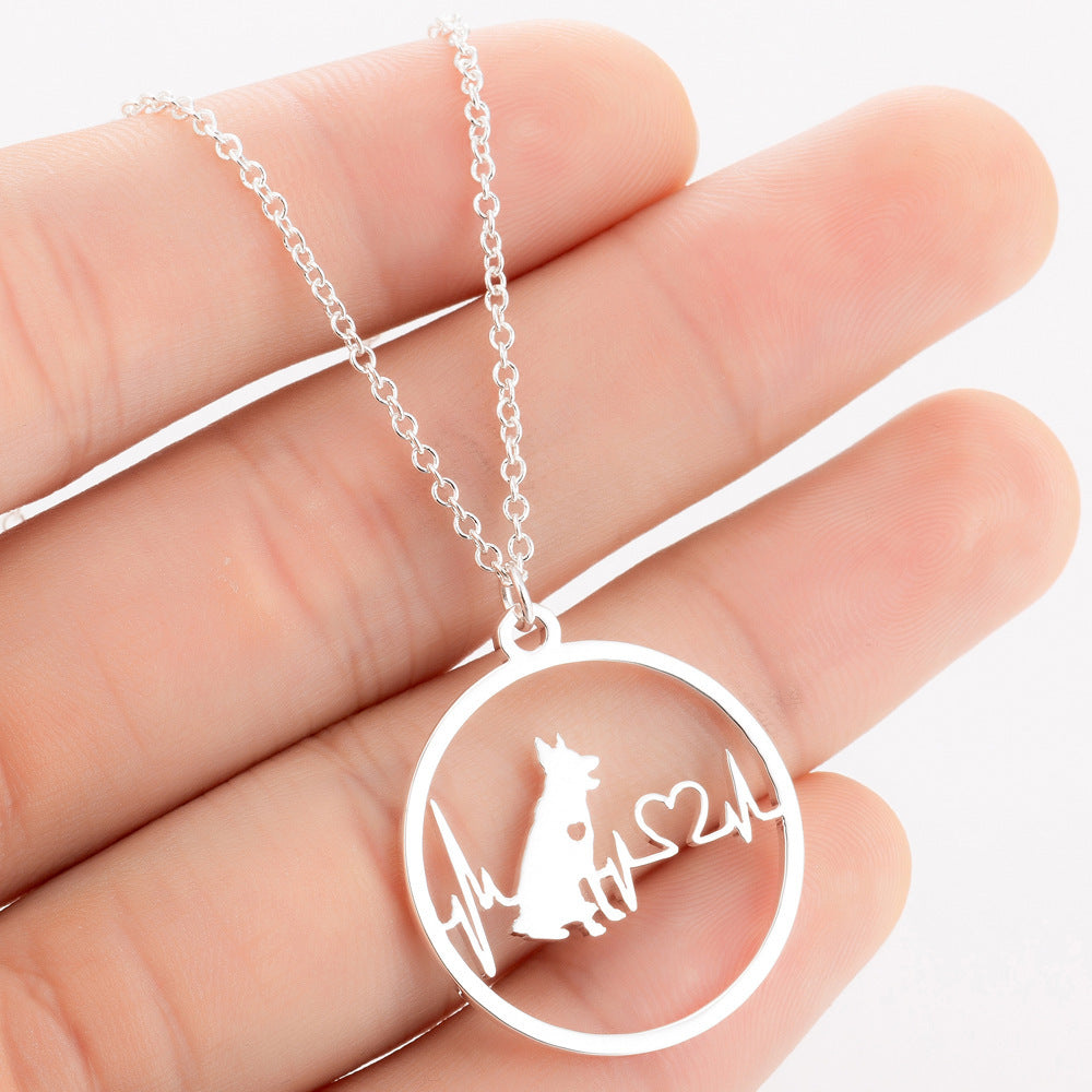 Pet Dog Footprints Paw Necklace Necklaces - FASHIONKULTUR