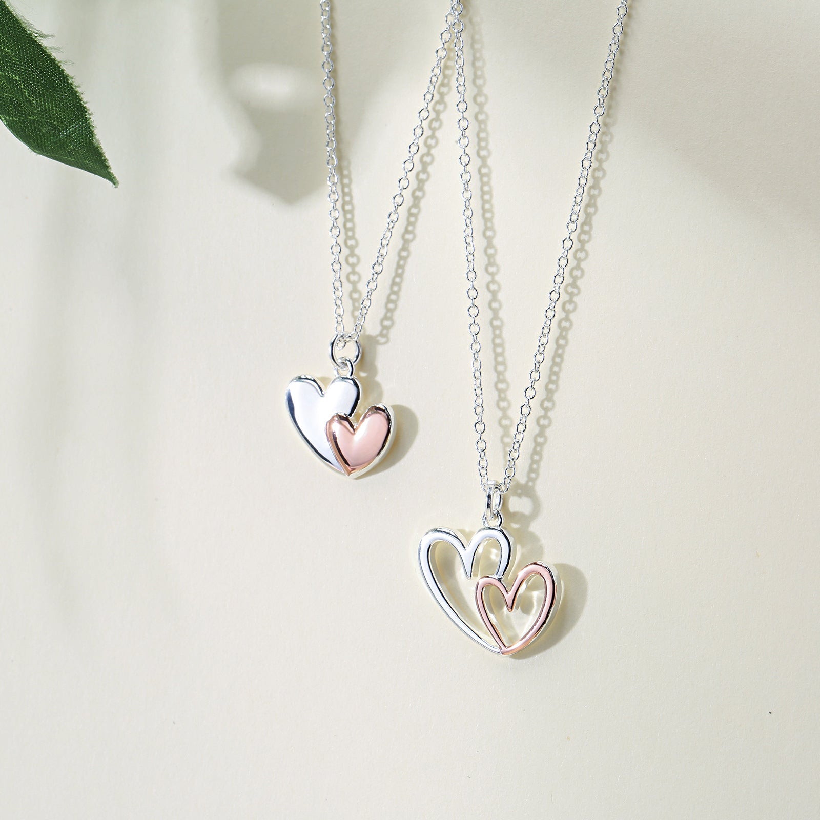 Mother Daughter Friendship Set Love Pendant Two Tone Necklace - FASHIONKULTUR
