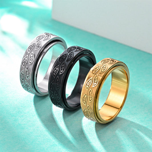 Fashion Rotatable Men's Stainless Steel Ring - FASHIONKULTUR