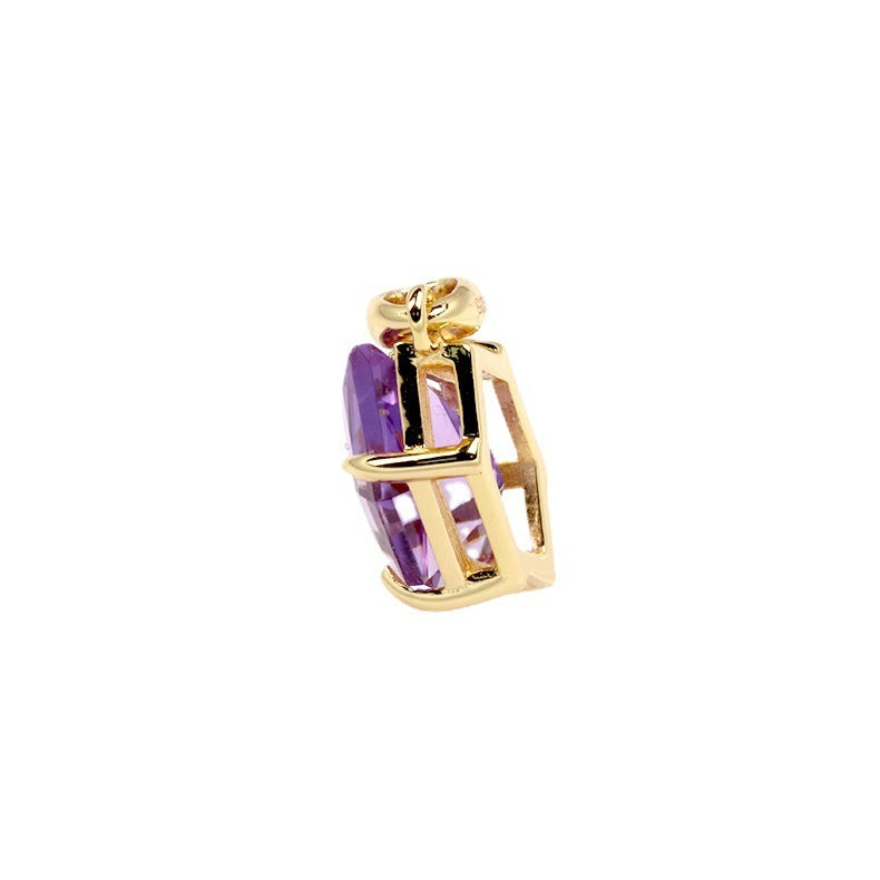 Simple Amethyst S925 Sterling Silver Pendant - FASHIONKULTUR