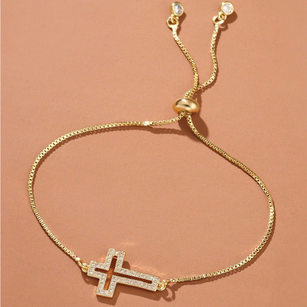 Women's Fashion Zircon Cross All-match Bracelet - FASHIONKULTUR