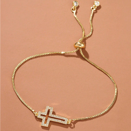 Women's Fashion Zircon Cross All-match Bracelet - FASHIONKULTUR