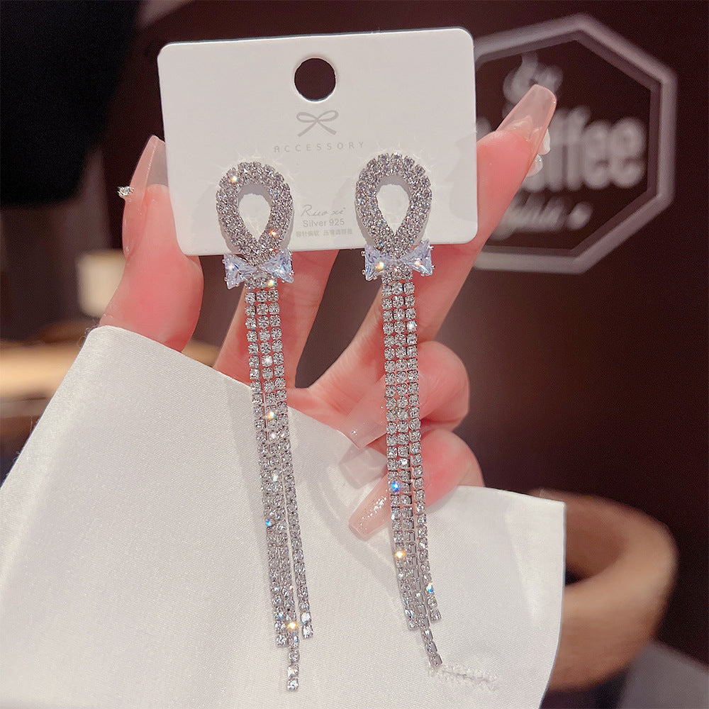 Sterling Silver Needle Light Luxury Pearl Earrings Graceful Personality - FASHIONKULTUR