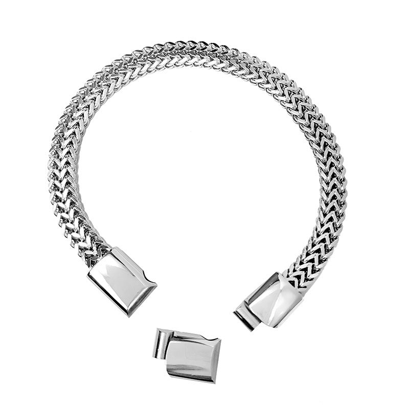 Simple Cuban Stainless Steel Detachable Three-section Magnet Bracelet - FASHIONKULTUR