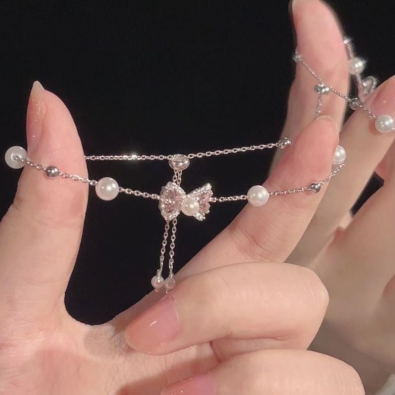 Bow Pearl Bracelet Sweet Light Luxury Ins Style - FASHIONKULTUR
