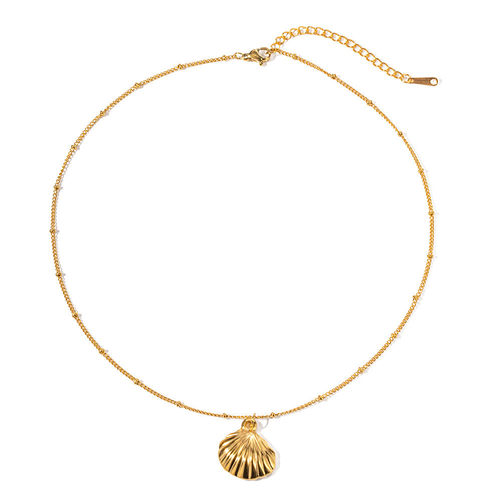 Special-interest Design Women's 18K Gold Stainless Steel Shell Necklace - FASHIONKULTUR