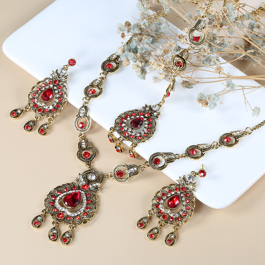 Vintage Indian Jewelry Necklace Earrings Eyebrow Pendant - FASHIONKULTUR